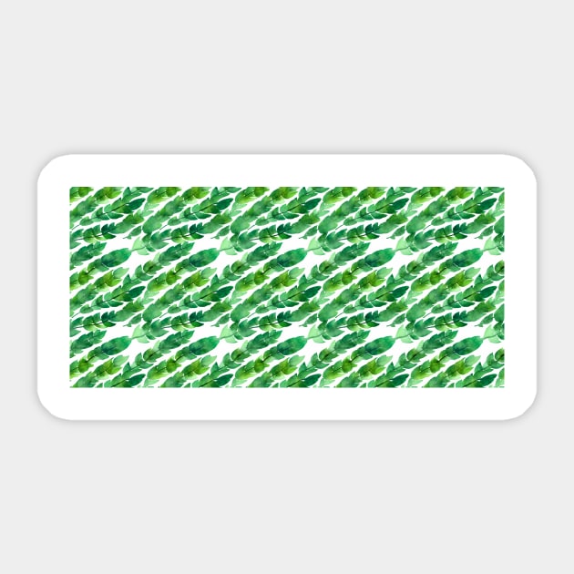 Watercolor Leaves Pattern Sticker by Sage Harper